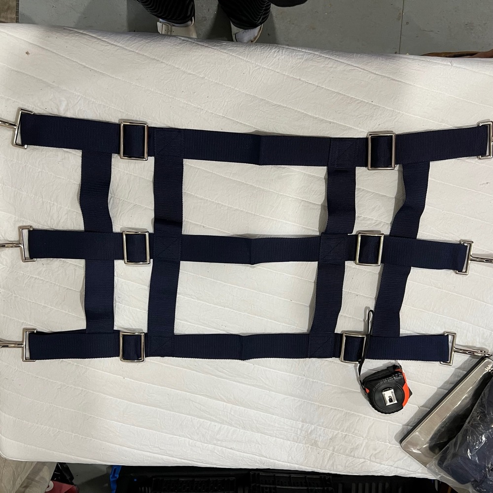 Set of 2 Navy Blue Horse Stall Guards Heavy Duty Webbing 851 NVY Adjustable